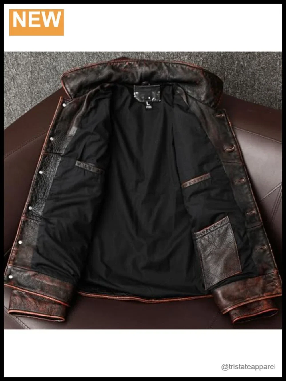 Genuine Leather Jacket Handcrafted Vintage Cowhide Coat